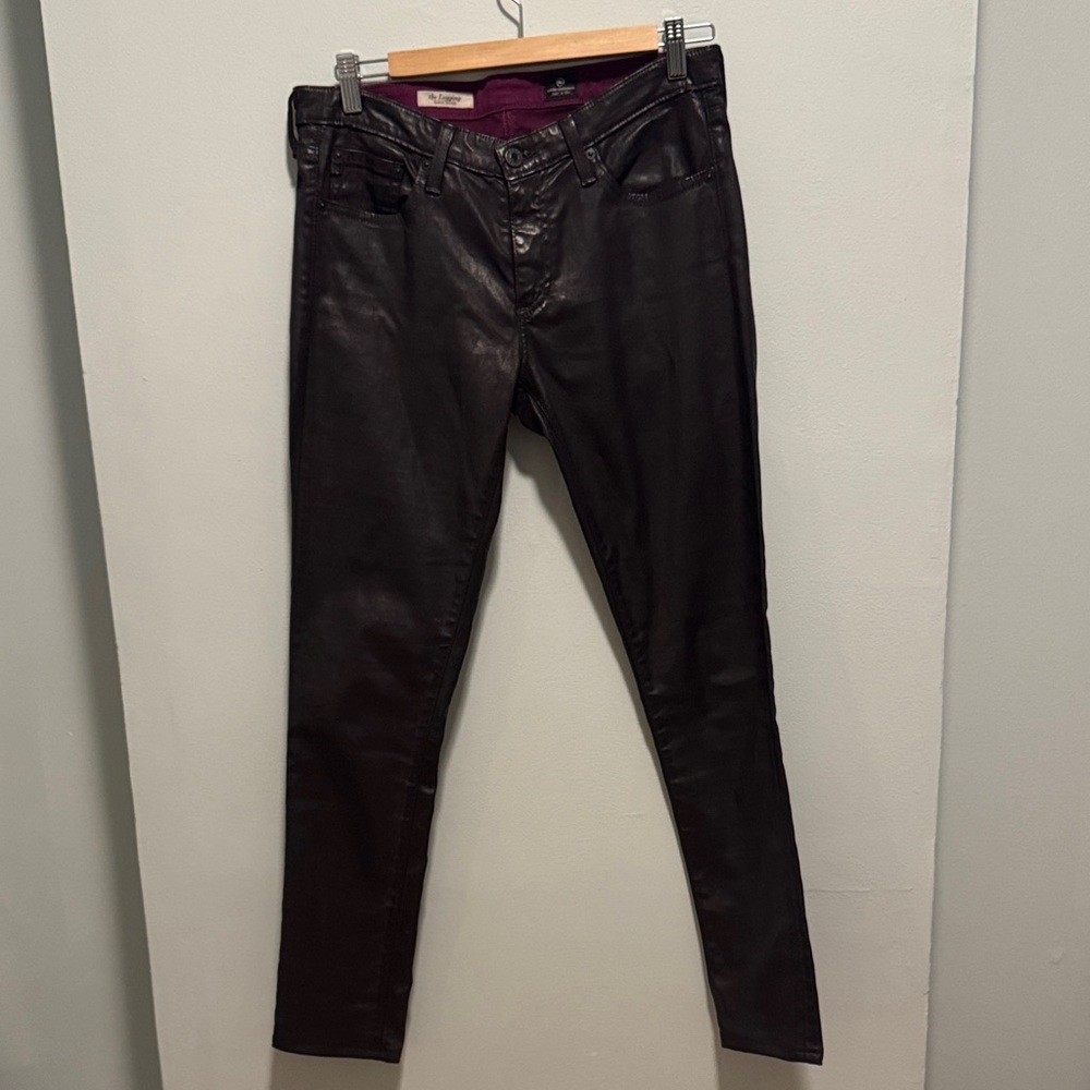 Ag Adriano Goldschmied Black Coated Skinny Jeans
